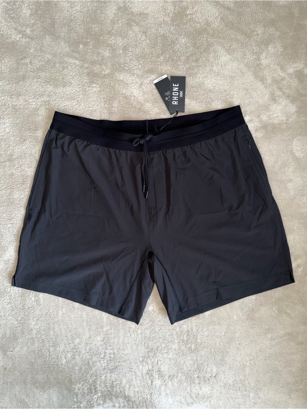 NWT Rhone 7” Mako Tech Shorts Men’s 2XL In Black Unlined Gym Workout Running